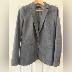 Ann Taylor Women's Gray/White Birdseye Weave Winter Blazer